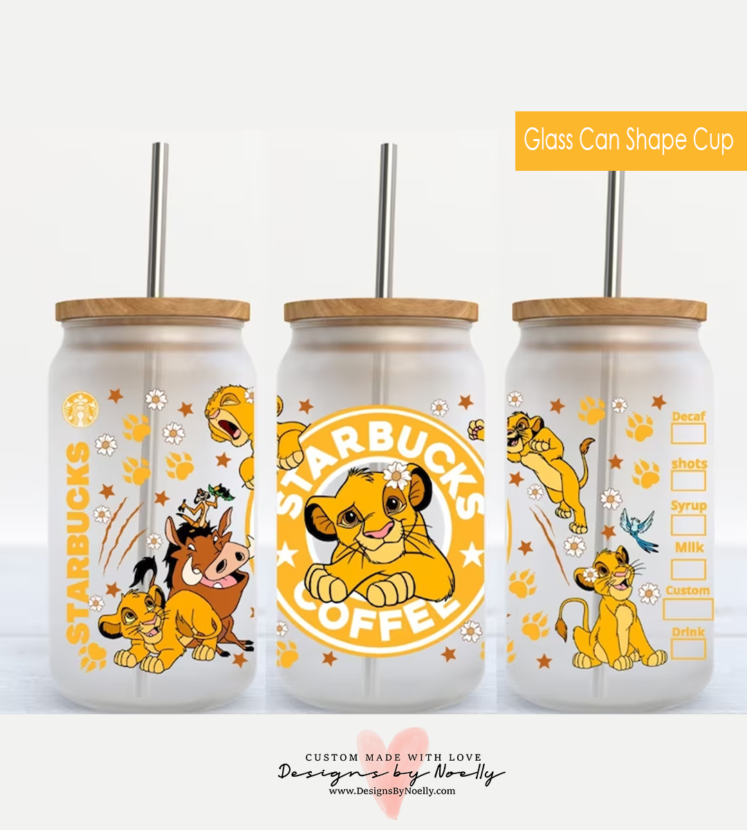 Lion King Sublimation 16oz Glass Tumbler Design – Designs by Noelly